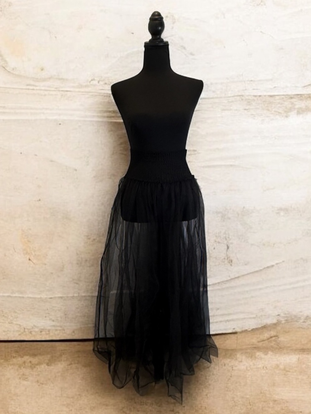 Black Mesh Power Skirt